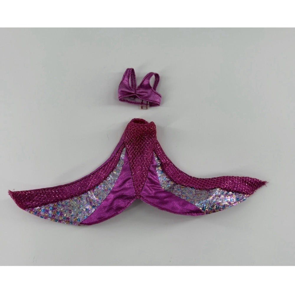Vintage Barbie Clothes 1995 Pink Mermaid Tail Fin & Top Purple Sparkle Jewel Hr